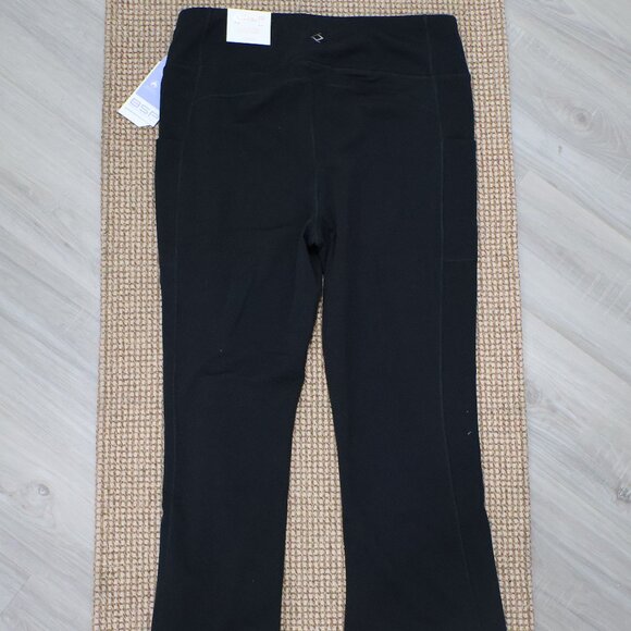 NWT BSP Active Fleece-Lined Flare Leggings with Media Pockets Black Size XL - Picture 3 of 6